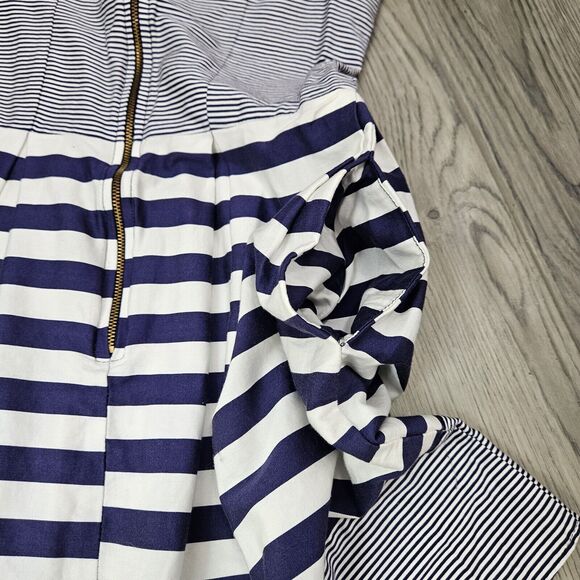 Closet London Navy & White Fit & Flare Sleeveless Dress Size 6 (10 In UK) Stripe - Picture 4 of 6